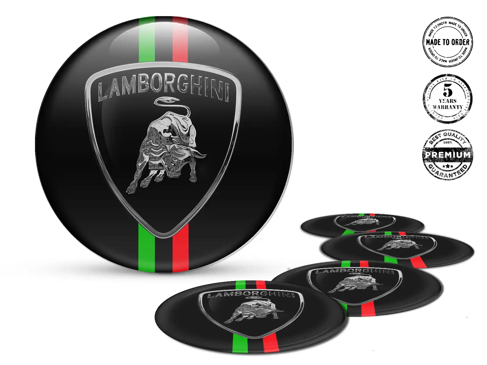 Lamborghini Pegatinas de Rueda Estilo Emblemas de Cúpula Premium